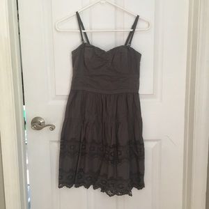 American Eagle gray eyelet dress